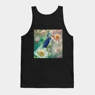 The Elegant Crane with Flowers Tank Top